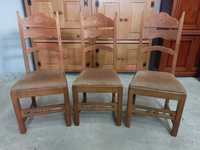 6 броя трапезни столове от бял дъбов масив
