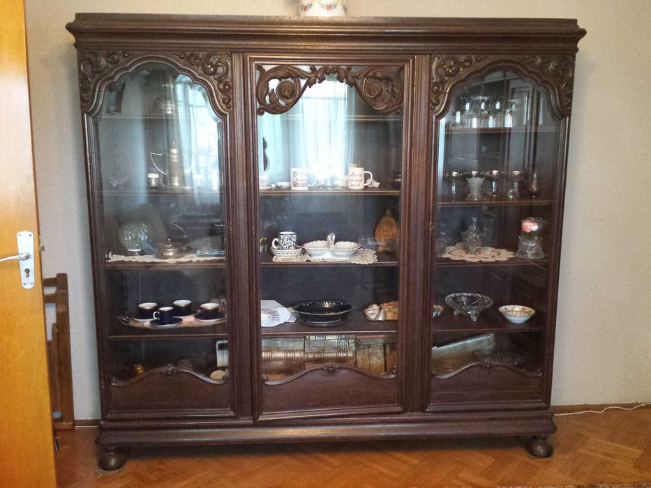 Biblioteca lemn masiv, sculptat