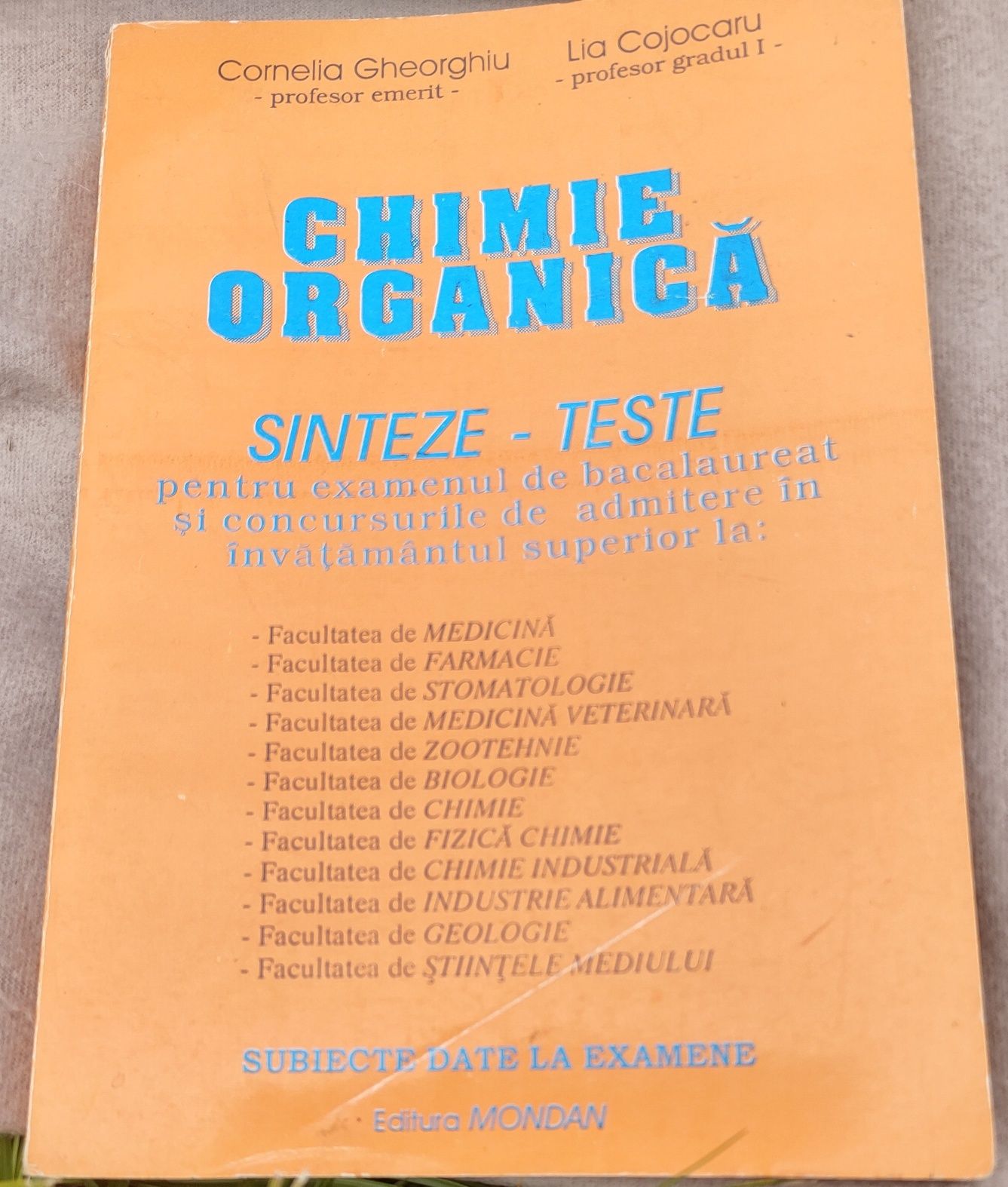 Chimie organica Teste  Bacalaureat Admitere Medicina Liv gratis