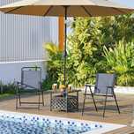 Set 2 scaune gradina pliante, cadru metal |YT 592847 Navy Blue(2pcs)