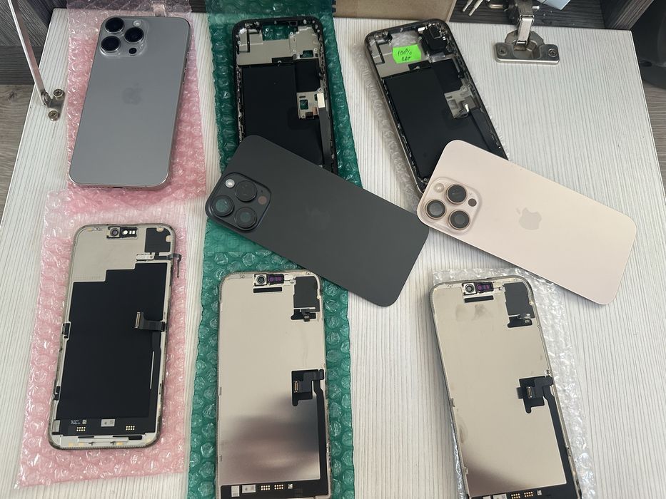 Ecran, baterie, carcasa, rama, sticla spate 15 pro max 16 pro max