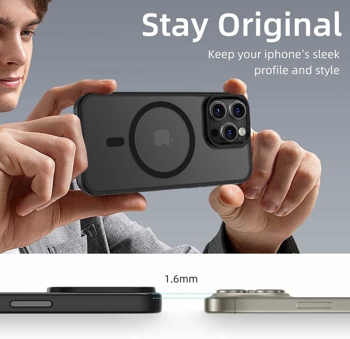 Калъф Tigratigro за iPhone 15 Pro, 6.1 инча, съвместим с MagSafe