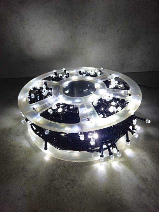 Instalație Alb Rece tip LED Crăciun, 100 M, 500 LED, interior/exterior