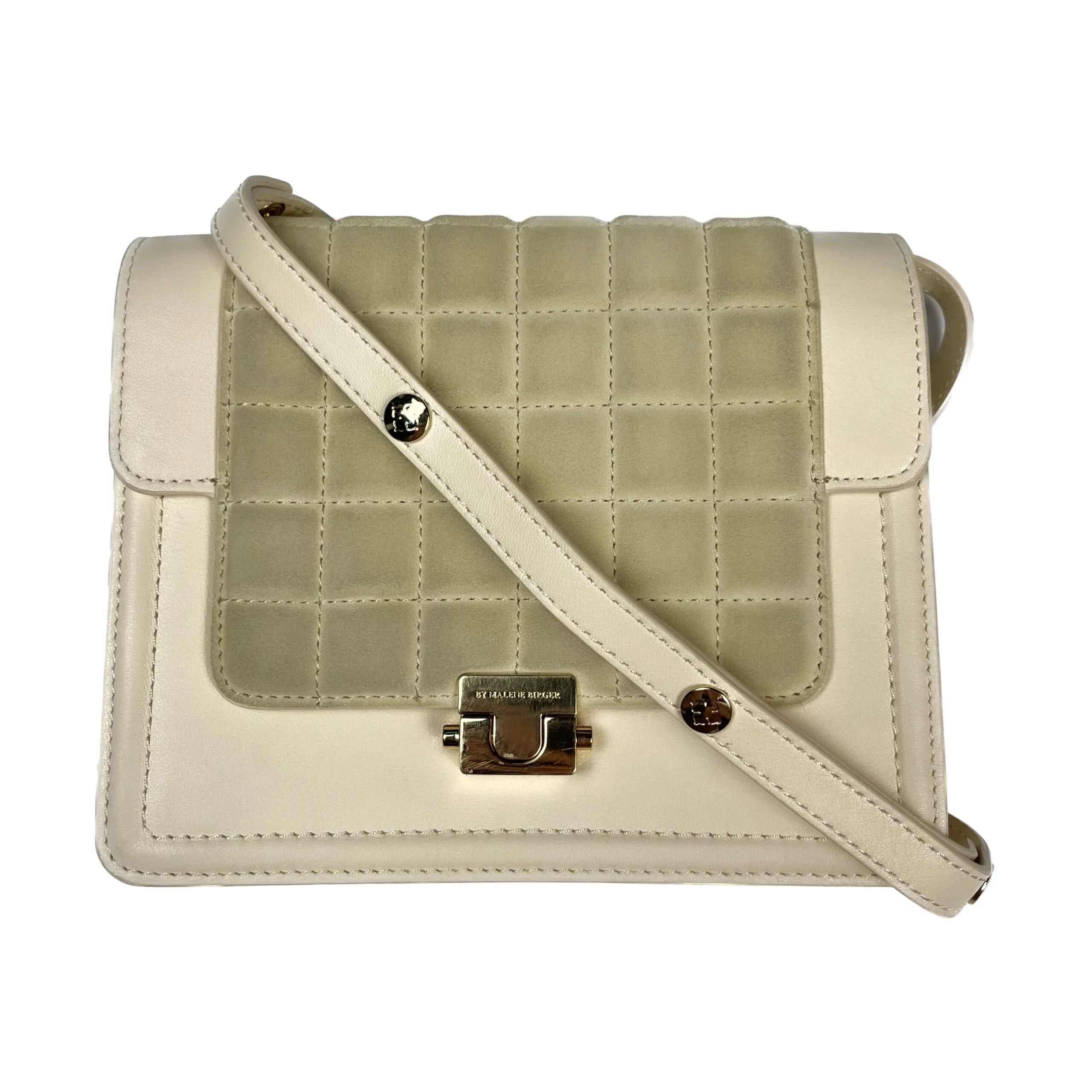 Чанта By Malene Birger Scooba Cow Leather Soft White Shoulder Bag