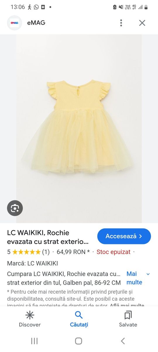 Rochie Lc waikiki, mărimea 80-86, noua