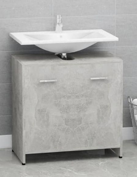 Шкаф за мивка, бетонно сив