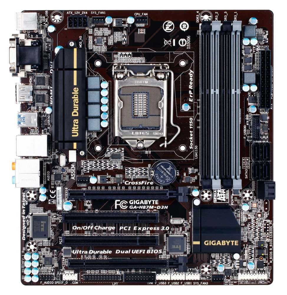 Дъно Дънна платка GIGABYTE GA-H87M-D3H 1150 до 32gb DDR3