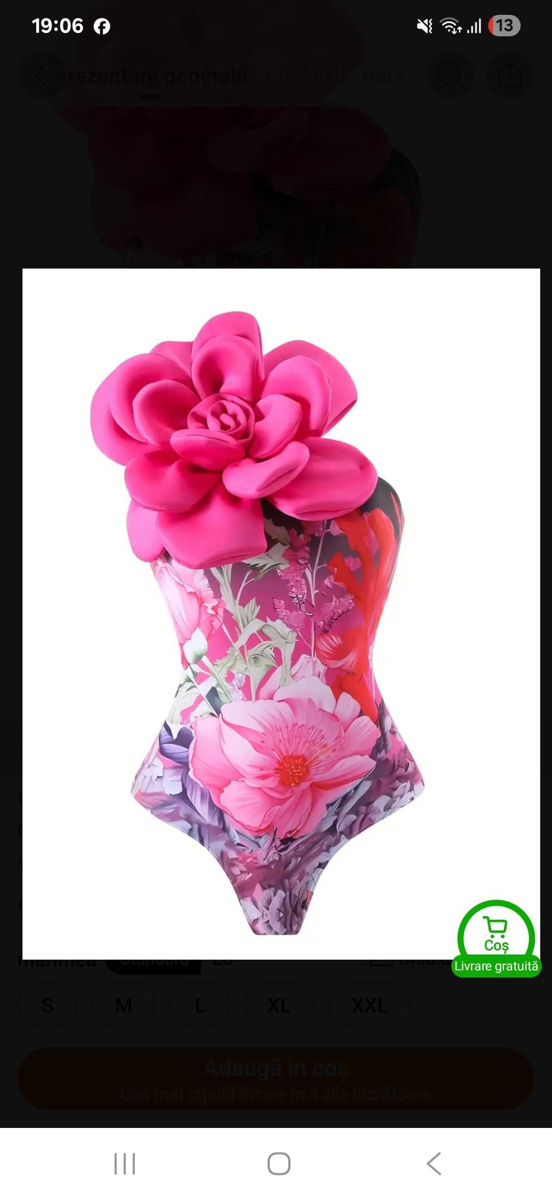 Costum de baie roz M