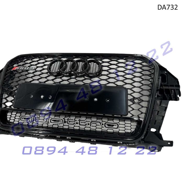 Предна RS решетка Audi Q3 12-15 пчелна пита черна грил броня ауди