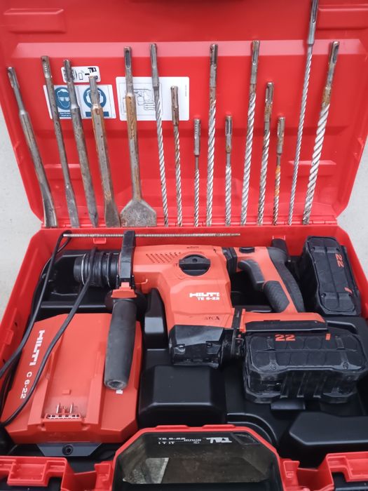 Rotopercutor hilti te6 22 nuron , 2 baterii,încărcător C6,cutie