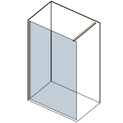 Параван за баня 1100х2000мм 8мм прозрачно с Nano-Skin ,матирано злато