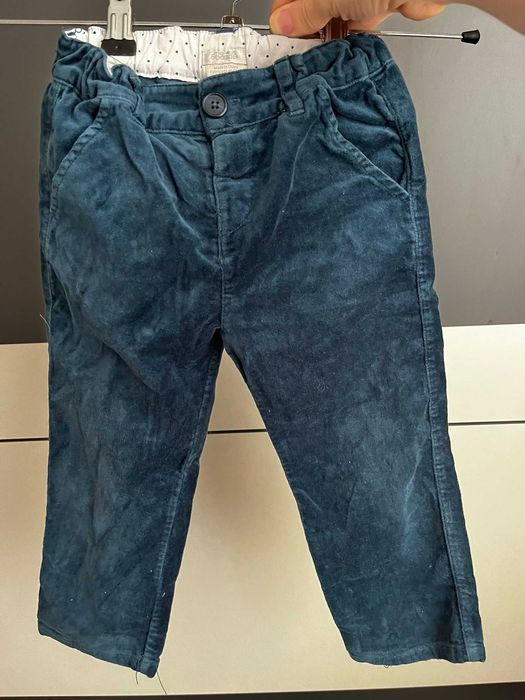 Set elegant băiețel 12-18 luni – cămașă & pantaloni catifea, nepurtate
