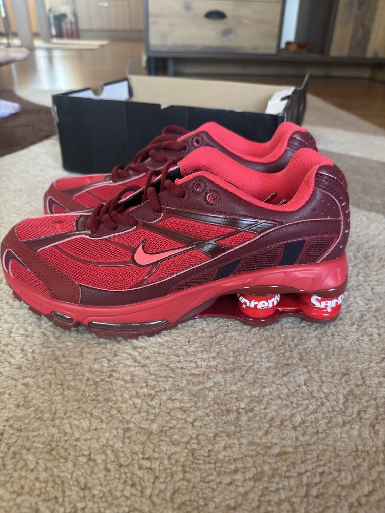 Nike x Supreme Shox Ride 2 White & Red обувки