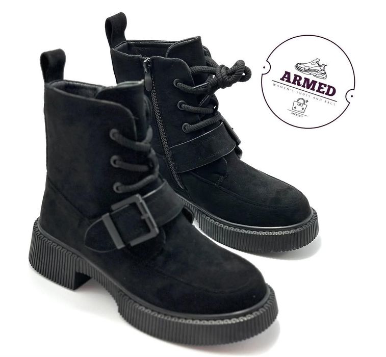 Замшевые женские ботинки