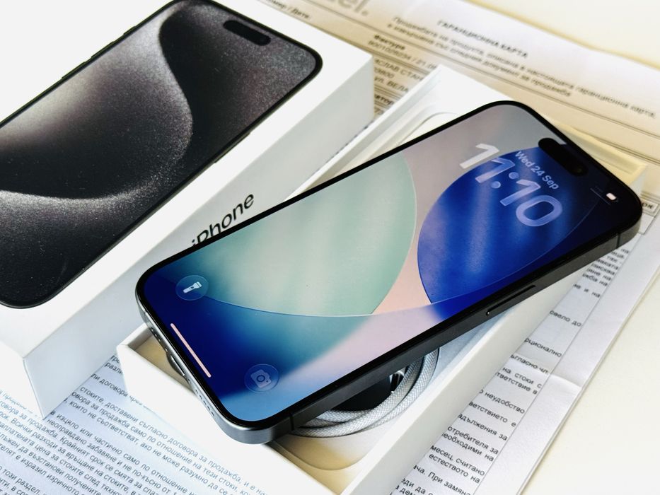 Iphone 15 Pro 128GB Black Titanium Гаранция 1 година