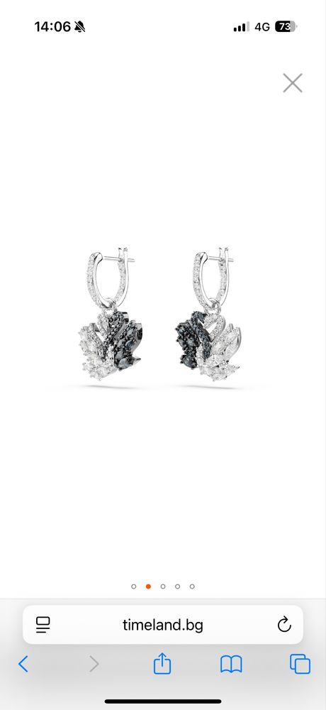 Обици Swarovski swan