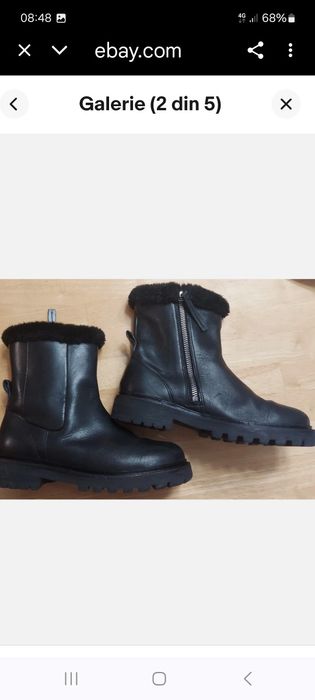 Ghete Zara din piele naturală 100%,îmblănite