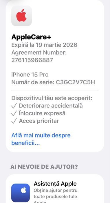 iPhone 15 pro 128Gb cu garanzie Apple Care+
