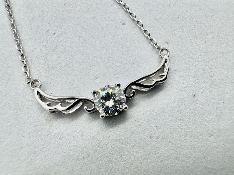 Сребърно колие с мойсанит (Диамант) 0.5 карата