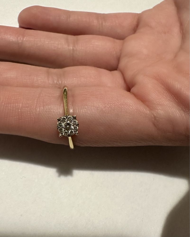 Inel de logodna TEILOR din aur galben de 18K cu diamante de 0.2ct