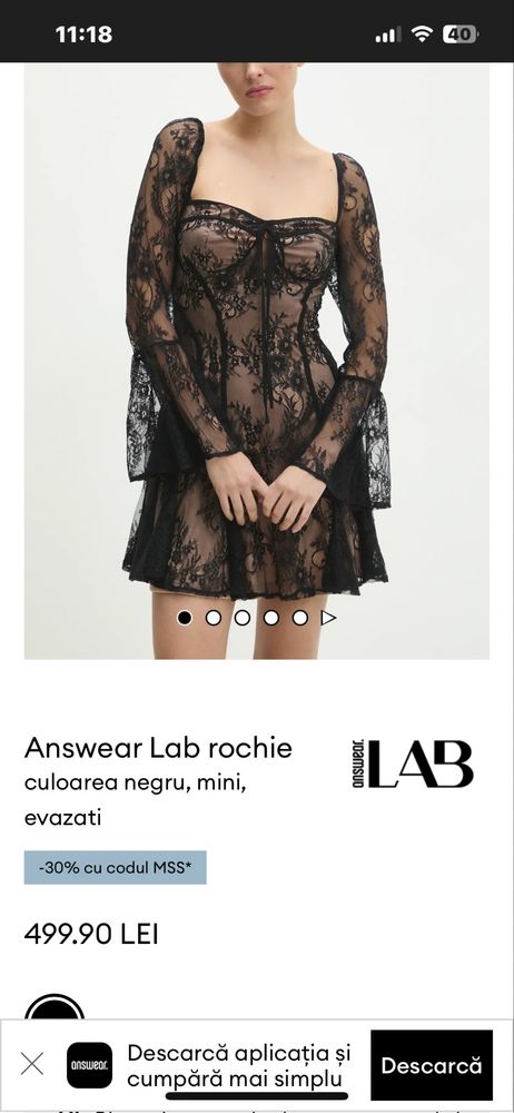 Rochie mini cu dantelă