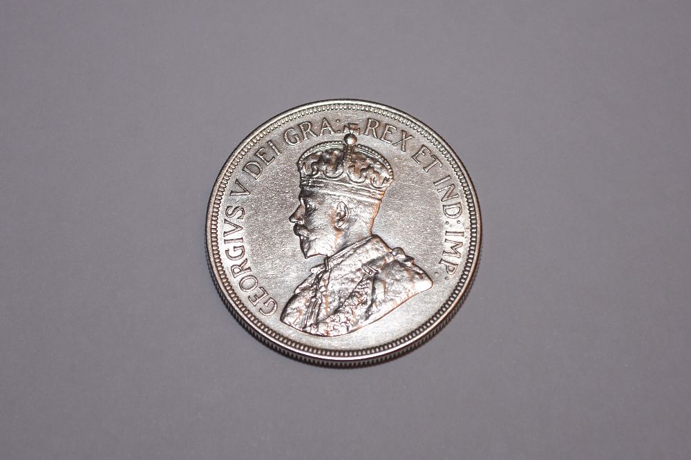 Monedă argint rară - 45 Piastres 1928 Cyprus, King George V