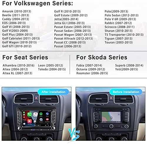 Нова Авто радио 7 Android 13 GPS Bluetooth CarPlay VW Golf Tiguan кола