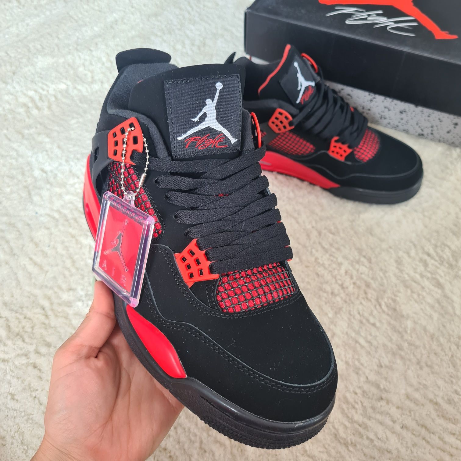 Adidasi Jordan Retro 4 Red Thunder - piele/ PREMIUM/size 43