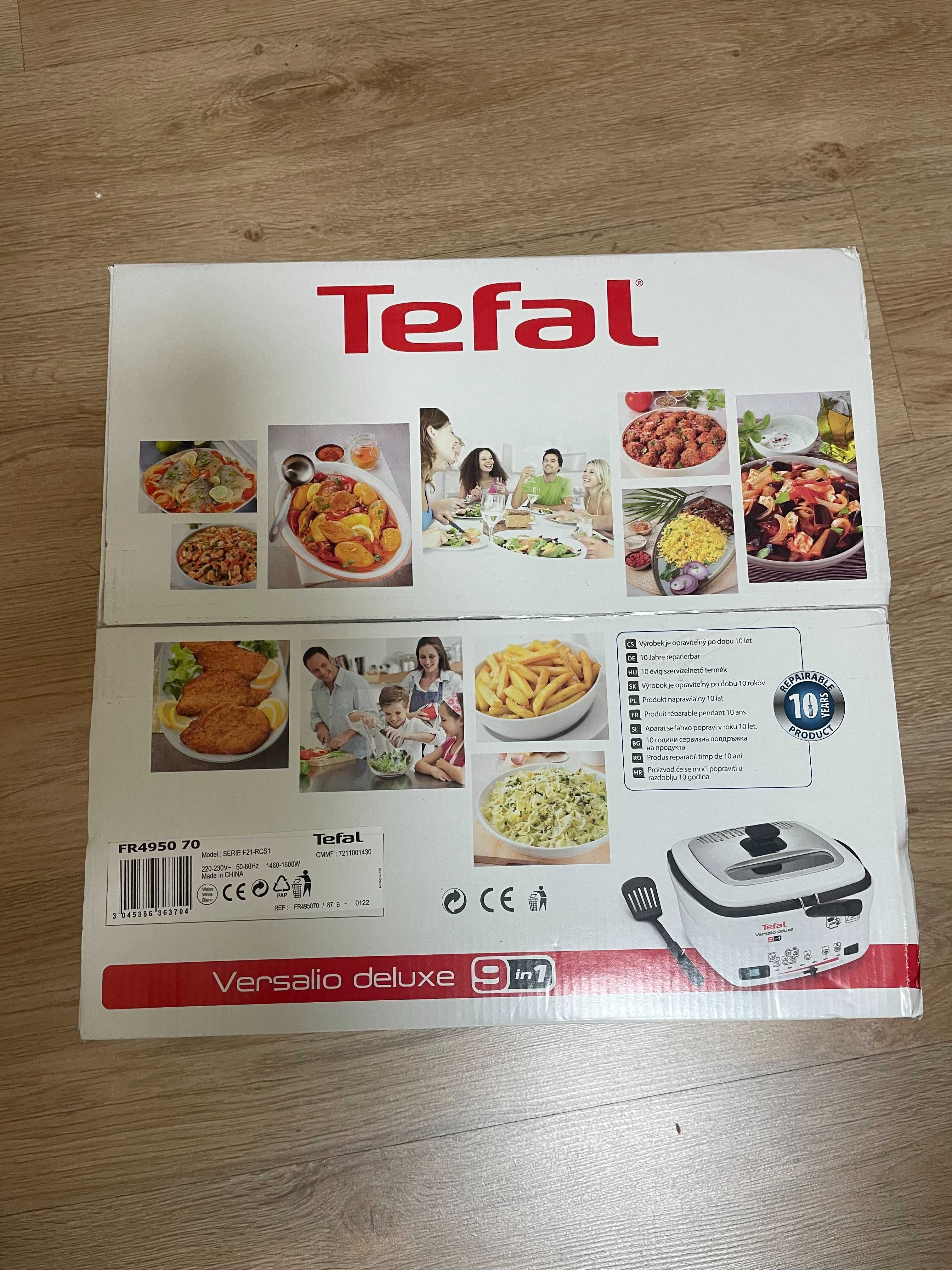 Friteuza TEFAL Versalio Deluxe FR4950, 1kg, 2l, 1600W, alb-argintiu