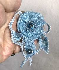 Brosa handmade-floarea albastra