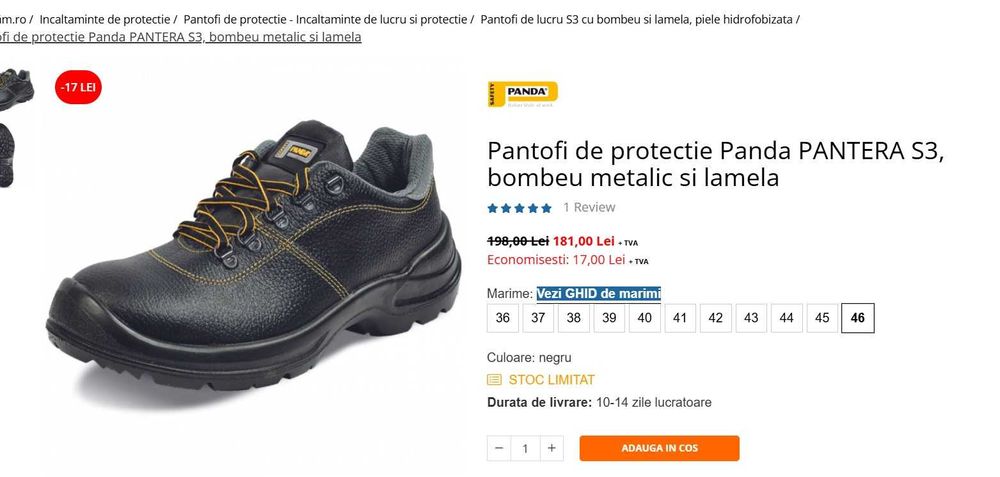 Ghete de protectie/munca Panda Safety / 46