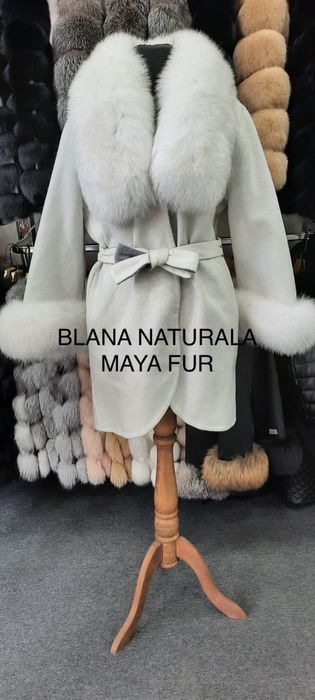 Palton de alpaca cu blana naturala
