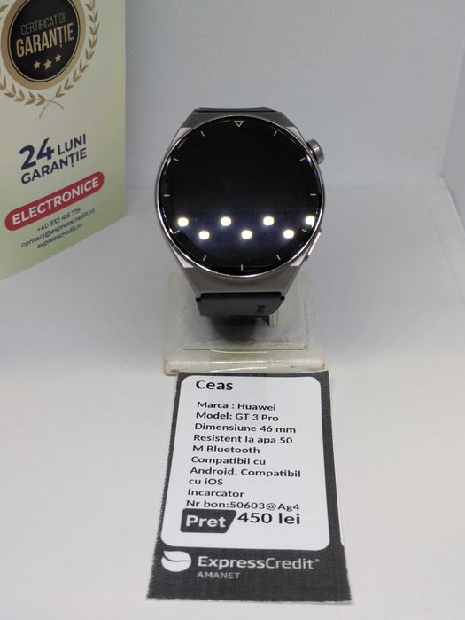 Smartwatch Huawei GT 3 Pro (AG4 Dacia / B.50603) Garanție 2 ani
