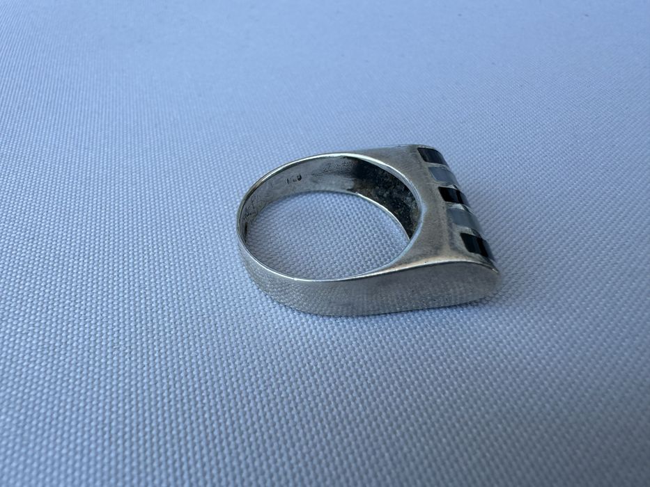 Inel argint, sidef si onix