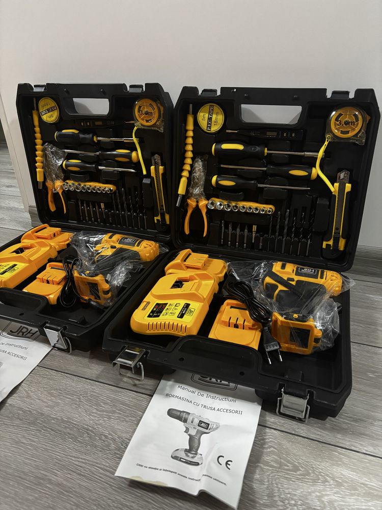 Bormasina cu 2 acumulatori  cu percutie  identic cu Dewalt / Makita