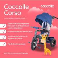 Tricicleta multifunctionala Coccolle Corso roti cauciuc, pozitie somn