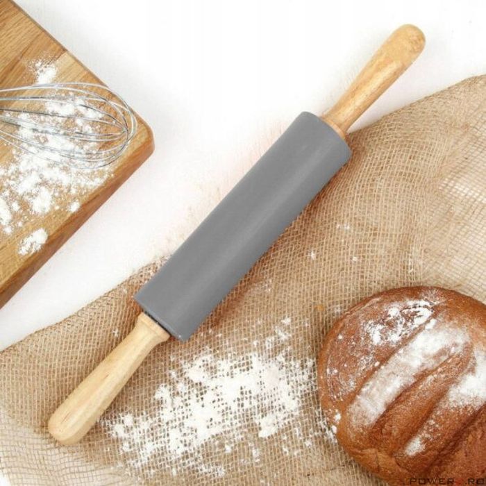 Sucitor din silicon cu manere din lemn, 39.5 x 5.5 cm, KingHoff