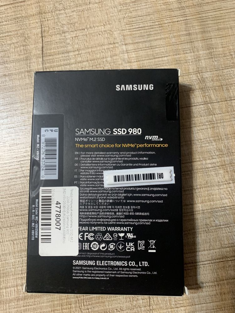 SSD диск Samsung 980 250gb