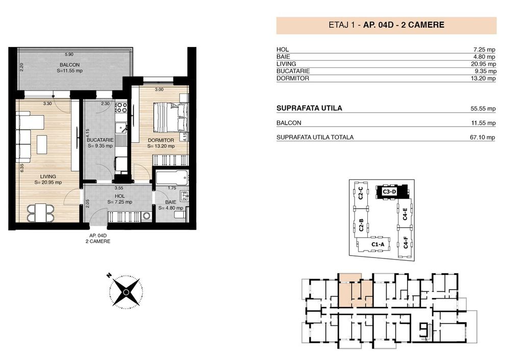 Rond Omv Pipera - Miluna Residence - Apartament 2 Camere