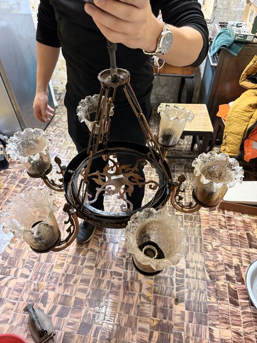 Lustra din cupru cu 6 brate