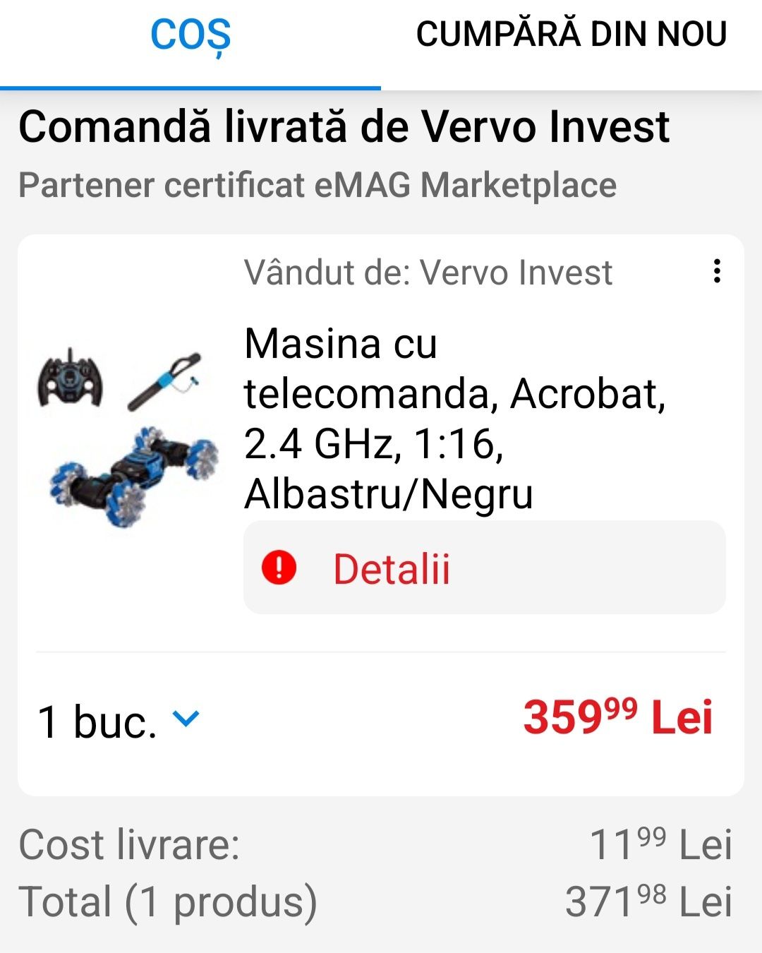 Vehicul cu telecomanda