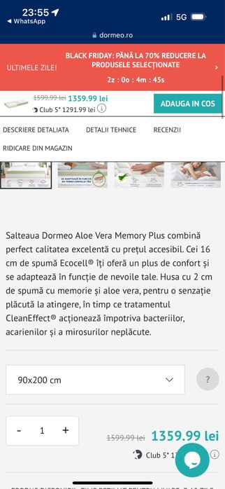 Vand pat tapitat cu saltea de o persoana