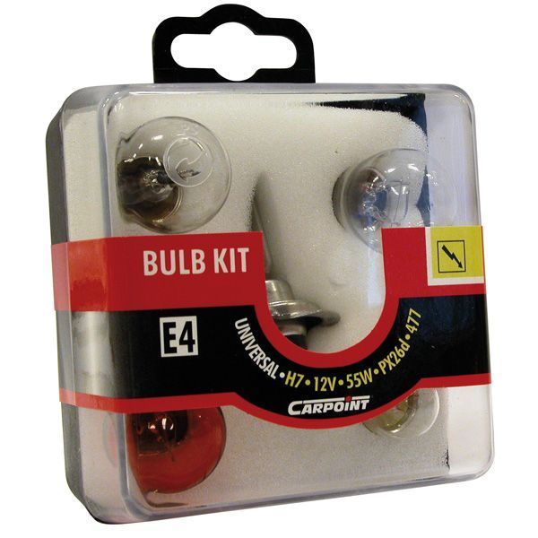 Trusa becuri auto si sigurante Carpoint cu bec halogen H7 12V 55W, 6 becuri + 2 sigurante