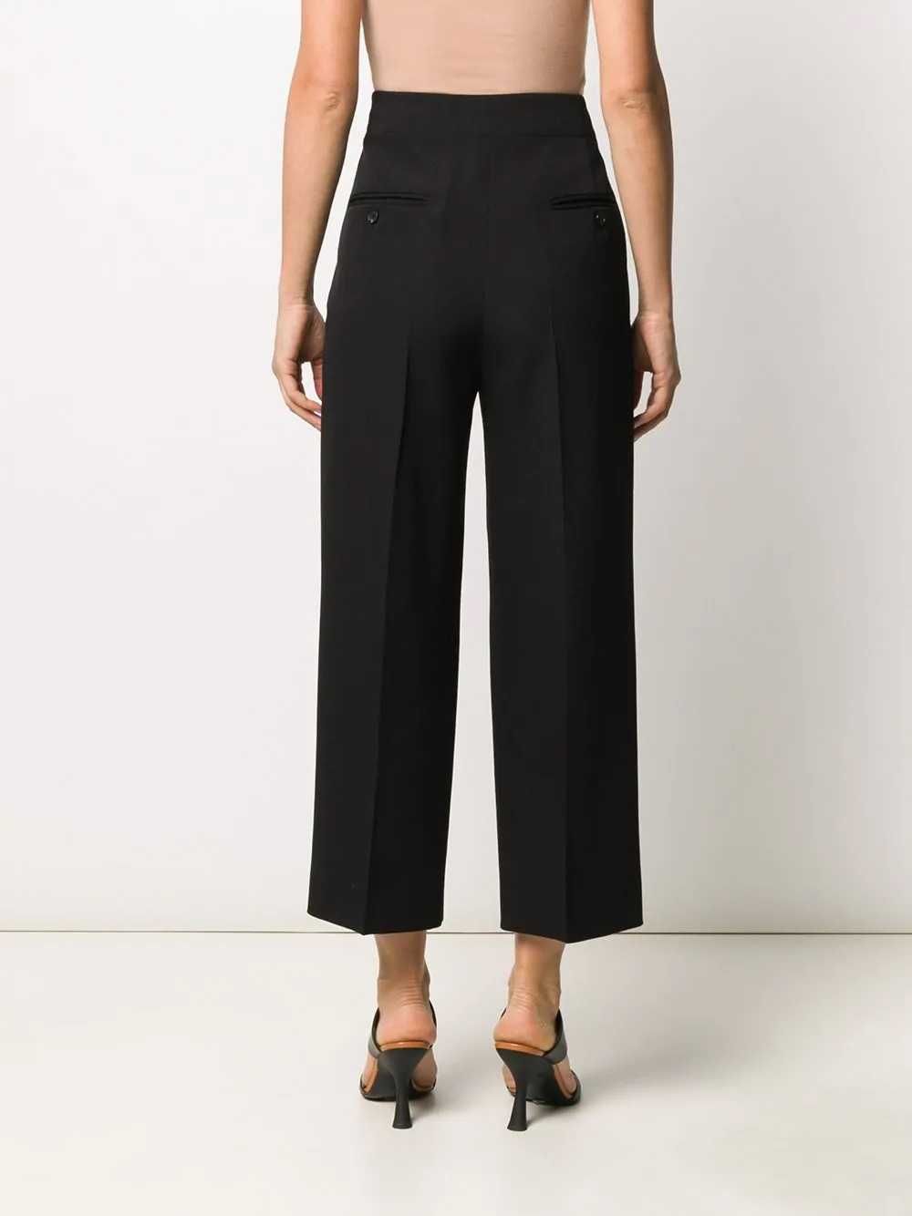 GIVENCHY Contrasting Band Cropped High-Rise Wool Дамски Панталони 42