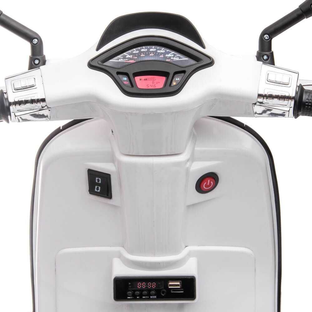 Motocicleta / Scuter electric copii Vespa 12V alba