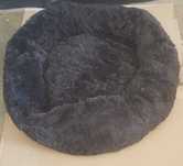 Pat rotund de plus pentru caini , negru , diametru 100 cm