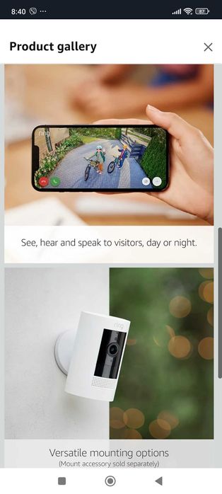 Външна / Вътрешна Видеокамера за наблюдение, Ring Battery