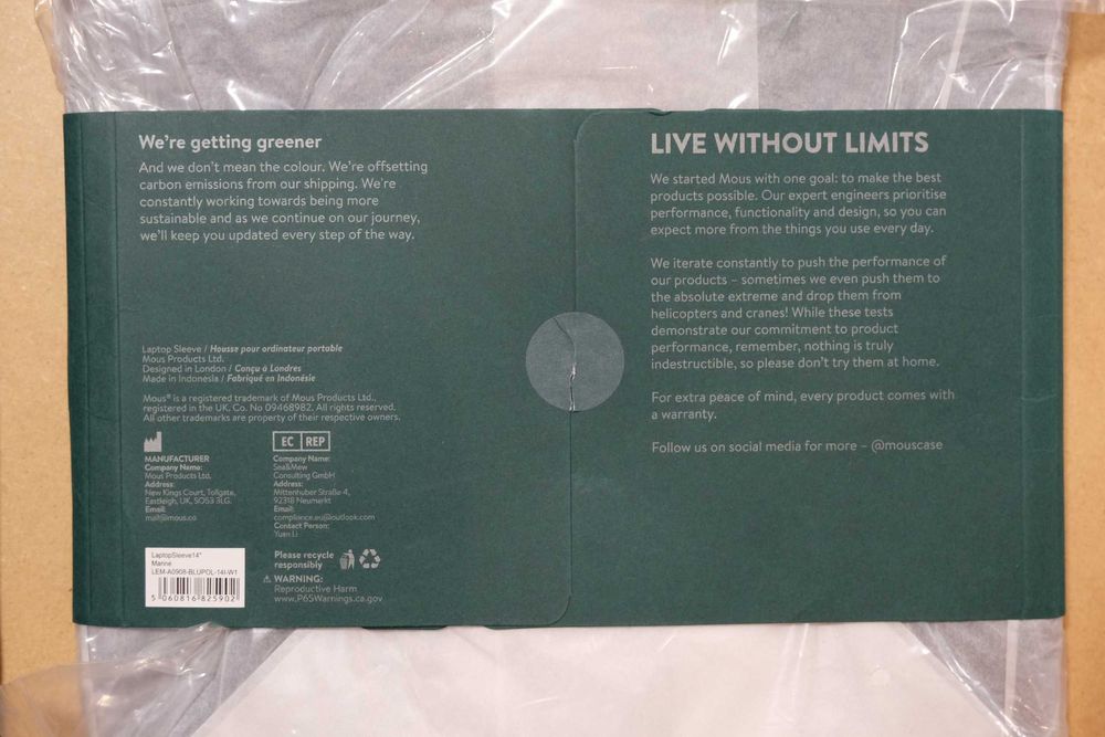 Husă Mous universală laptop / tabletă până la 14 inch - albastru marin