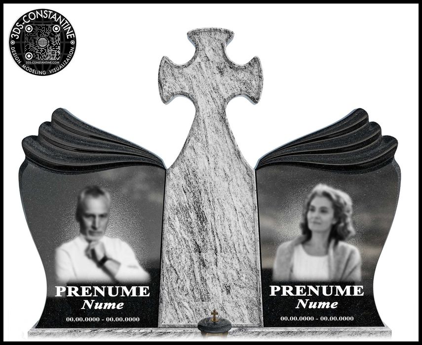 Monumente funerare-modelare și vizualizare 3D. Dimensiuni, gravură.