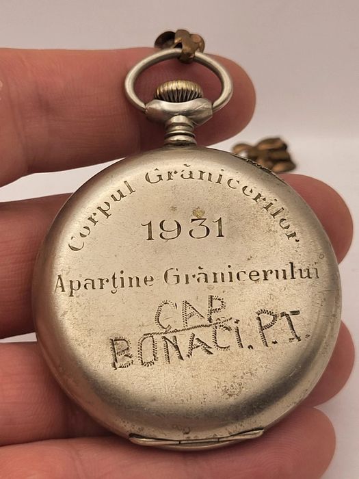 TELLUS GRANICER 1931 Ceas de Buzunar Militar Romania 50mm Swiss Made